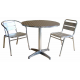 Lot de 1 table 70 x 70 cm + 2 chaises aluminium de couleur (Même couleur ou panachée)