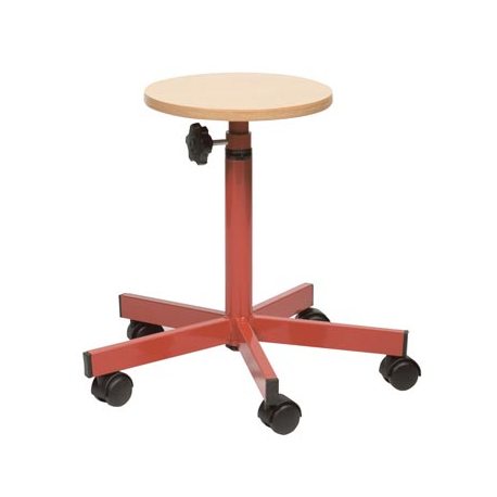 Tabouret bas réglable sur roulettes