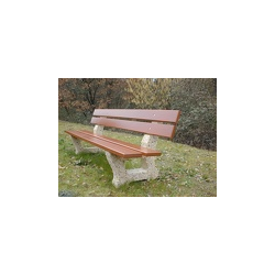 Banc Busserais 4 lames - pieds béton -exotique acajou doré - 140 kgs