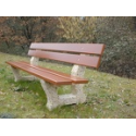 Banc Busserais 4 lames - pieds béton -exotique acajou doré - 140 kgs