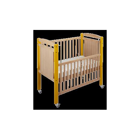 Lit crèche avec matelas ouverture barrière 1 main à barreaux