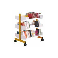 Chariot à livres Paguis avec tablettes droites 93x100x56cm