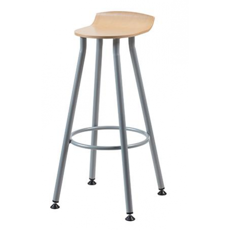 Tabouret haut coque hêtre verni naturel