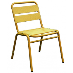 Lot de 4 chaises en finition aluminium anodisé couleur orange 0613