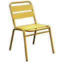 Lot de 4 chaises en finition aluminium anodisé couleur orange 0613