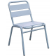 Lot de 4 chaises en finition aluminium anodisé couleur bleu gris 0607