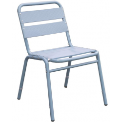 Lot de 4 chaises en finition aluminium anodisé couleur bleu gris 0607