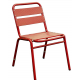 Lot de 4 chaises en finition aluminium anodisé couleur rouge 0614