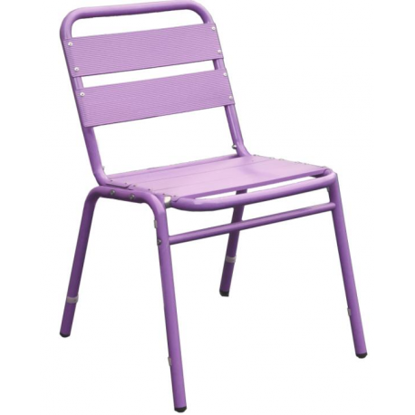 Lot de 4 chaises en finition aluminium anodisé couleur violet 0210