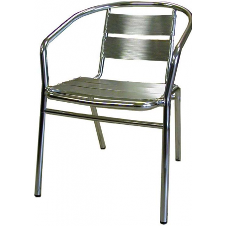 Lot de 4 fauteuils en finition aluminium anodisé