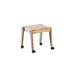 Tabouret sur roulettes hêtre verni naturel