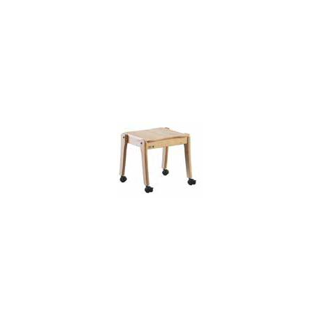 Tabouret sur roulettes hêtre verni naturel