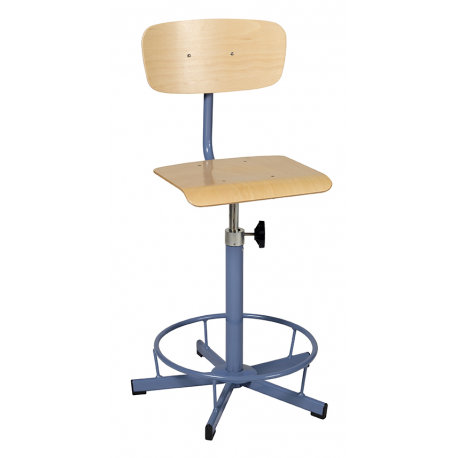 Chaise de laboratoire réglable en hauteur avec barre repose -pieds
