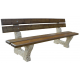 Banc Busserais 4 lames - pieds béton -résineux teinté acajou doré- 115 kgs