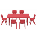 Lot de 1 table 120 x 60 cm + 4 chaises