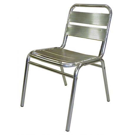 Lot de 2 chaises en finition aluminium anodisé